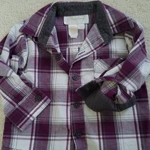 Strasburg Baby Boys' Purple/Gray Plaid Button-up shirt sz12m